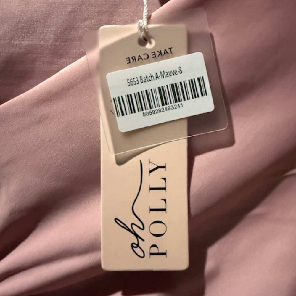 Oh Polly Mauve Asymmetric Long Sleeve Mini Dress - Picture 5 of 5